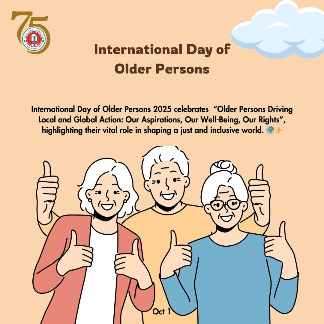 🌍✨ On International Day of Older Persons, we celebrate the wisdom, resilience, and contributions of seniors who inspire change in our communities and beyond. 💙
#InternationalDayOfOlderPersons #RespectForAllAges #usoat75