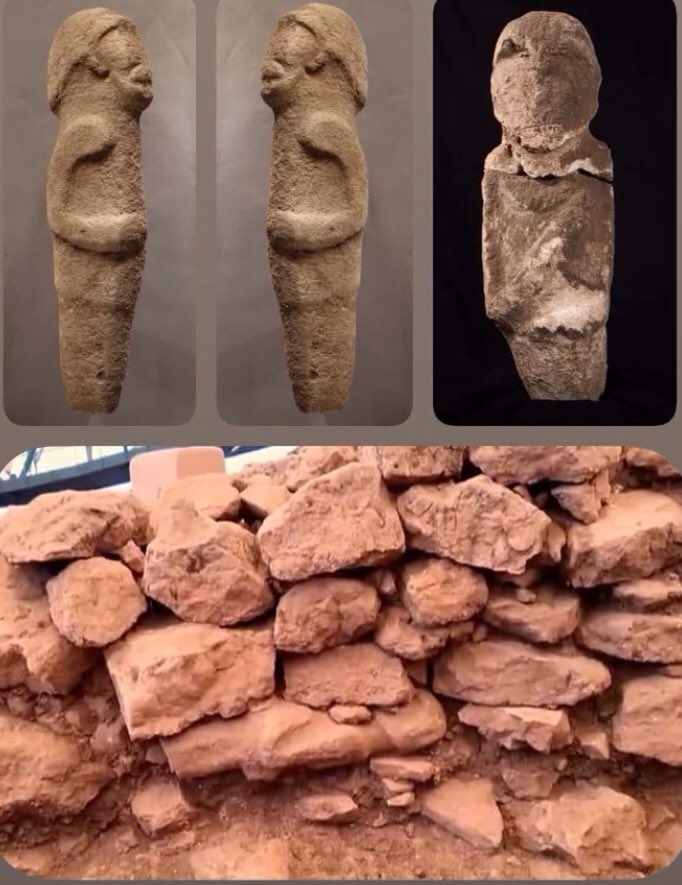 #Göbeklitepe’de B ile D yapıları arasında bir odanın duvarına yatay vaziyette yerleştirilmiş,Daha öncede kazi sezonlarından aynı iki tane heykel bulunmuştum..
