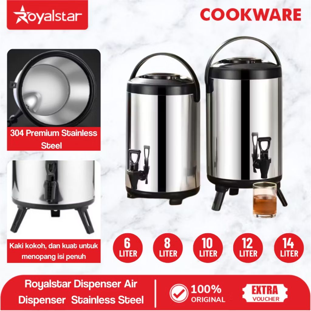 Cek Royalstar Dispenser Air Dispenser Milk Tea Stainless Steel Termos Besar 6L/8L/10L/12L/14L dengan harga Rp159.000. Dapatkan di Shopee sekarang! s.shopee.co.id/5VM57cgJt0?sha…