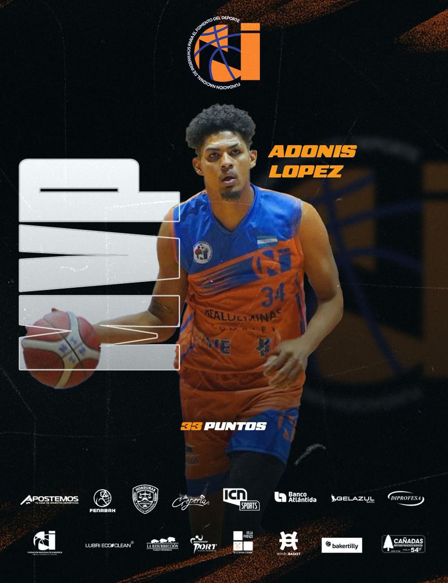 hondubaskethn's tweet photo. 🔥 MARCADOR FINAL | LNBA🔥
Nacional de Ingenieros se impone 93-84 ante Hondubasket en un duelo lleno de emoción.

🏀 MVPs del juego:
🔵 Adonis López – 33 pts
🟠 Kenneth Santos – 35 pts

📅 Nos vemos este DOMINGO a las 2:00 PM
🎟️ ENTRADA TOTALMENTE GRATIS SOLAMENTE ESTE DOMINGO https://t.co/iSvxuGobz5
