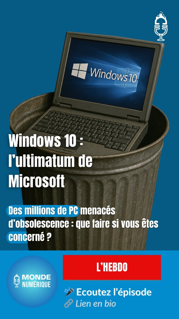 📆 L'HEBDO de Monde Numérique est en ligne !
💻 Windows 10 : l’ultimatum de Microsoft
🍏 iOS 26 et le design Liquid Glass
🤖 ChatGPT, lunettes Meta, avatars Zoom
+ des interviews inédites
🎧 Écoutez ici : audmns.com/EhEUkqT