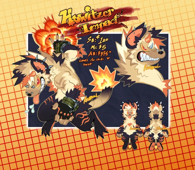 HOWITZER IMPACT [OFA] ends 49hrs after final b!d payment plan available AB comes with chibi and bust be wary of scammers! bid in replies.