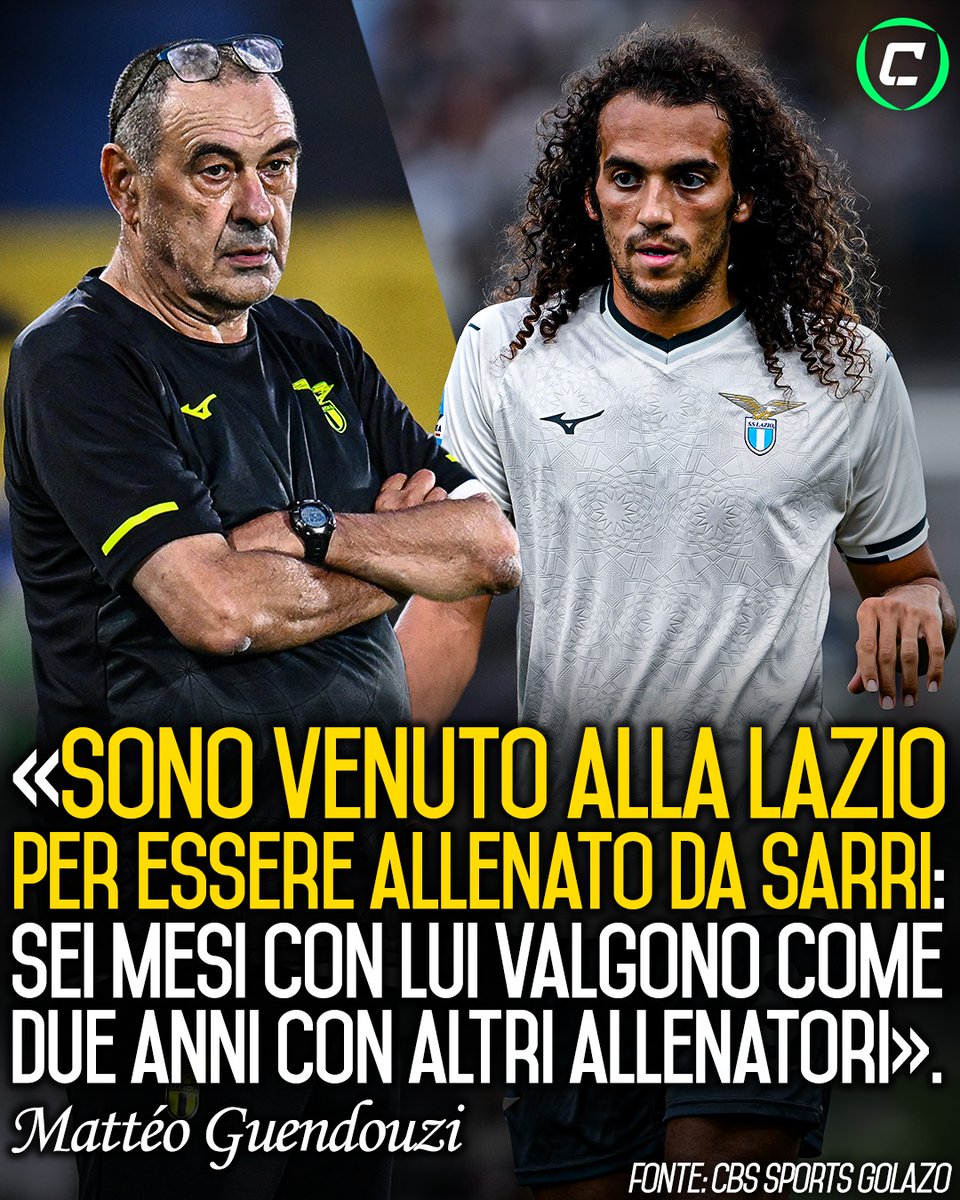 Mattéo #Guendouzi elogia Maurizio #Sarri: se il francese ha scelto la Lazio è anche grazie al tecnico biancoceleste 🤝
(1/3)