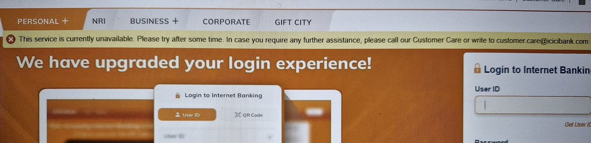 paddareddyt's tweet photo. Hi @ICICIBank_Care @ICICIBank 
unable to use netbanking services for tds payments redirected from the efiling site. Getting the service unavailable error like this. https://t.co/0rrvvyOO90