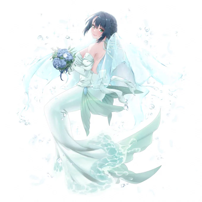 #夏が終わりそうだし今年描いた人魚絵を貼ろう