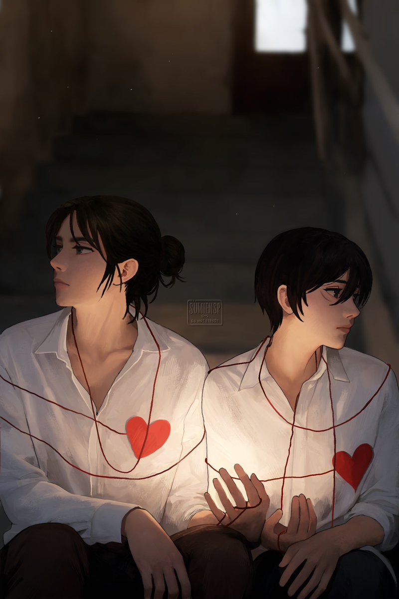 sumiensp's tweet photo. Sometimes we drift apart, but our hearts remain tied.

#エレミカ  #eremika #エレン #ミカサ #에렌미카 #aot #AttackOnTitan https://t.co/kpMRXUL0Pl