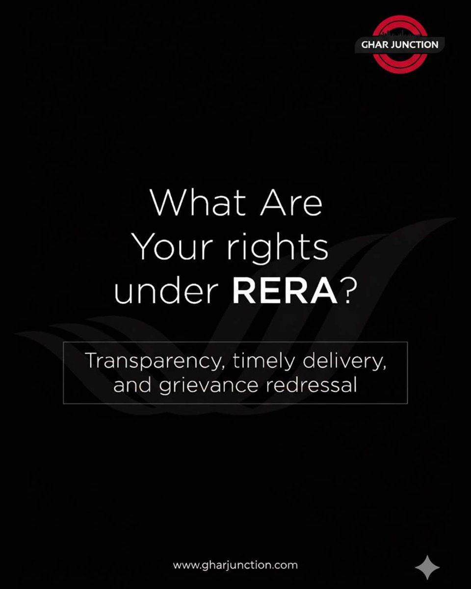GharJunction's tweet photo. 📷 You must know what RERA is &amp; what your rights are under RERA!📷For detailed information, watch this video 👉https://t.co/mJwI6GmEtf

#RERA #RERAIndia #KnowYourRights #RealEstateIndia #HomeBuyers #PropertyInvestment #RealEstateLaws #RealEstateTips #PropertyBuyer #gharjunction https://t.co/GSVcQJbka9
