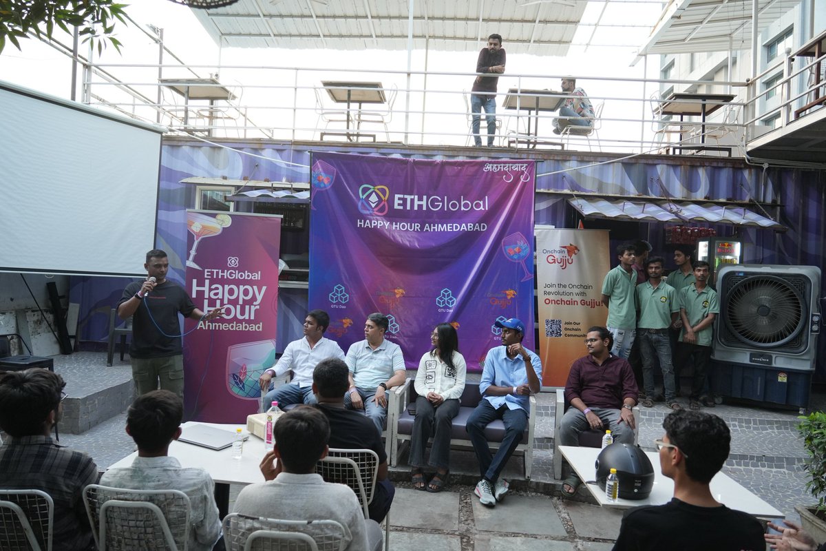 MokaniJay's tweet photo. What an amazing event host of @ETHGlobal organized by @OnchainGujju @GTU_Dao @INBMOfficial 

It was great feeling to see 150+ crowd for this wonderful event 

Learn a lot of things from
@RahulDesignWeb3  @0xParthVora @sunilkapadia120 @aeyshubh @ArpitaGanatra 
@Sarvagnakadiya https://t.co/MM9QXLnGOV