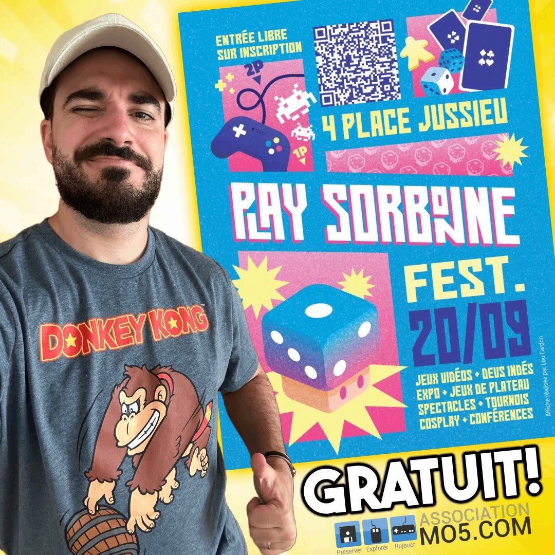 assomo5's tweet image. Ce 20/09 on vous propose plein d’activités:
-Venez à Play Sorbonne pour profiter de notre de stand avec pas moins 30 postes en libre accès bornes et consoles, des concours et @conkerax ➡️
playsorbonne.fr/festival/
C’est gratuit
-Suivez les célébrations de la première journée…
1/2