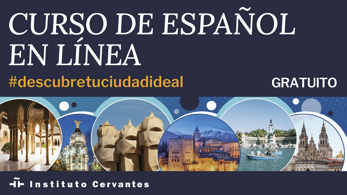InstCervantes's tweet photo. 📢 ¡Nueva edición! #Descubretuciudadideal es un microcurso gratuito y en línea del @InstCervantes, nivel A2-B1. Conocerás cuatro ciudades españolas y aprenderás a expresar tus gustos y preferencias en #español.
✏️Inscripción abierta hasta 10/10 https://t.co/KmvYY8UQ1x
#nooc #ele https://t.co/JUkTXvUqFy