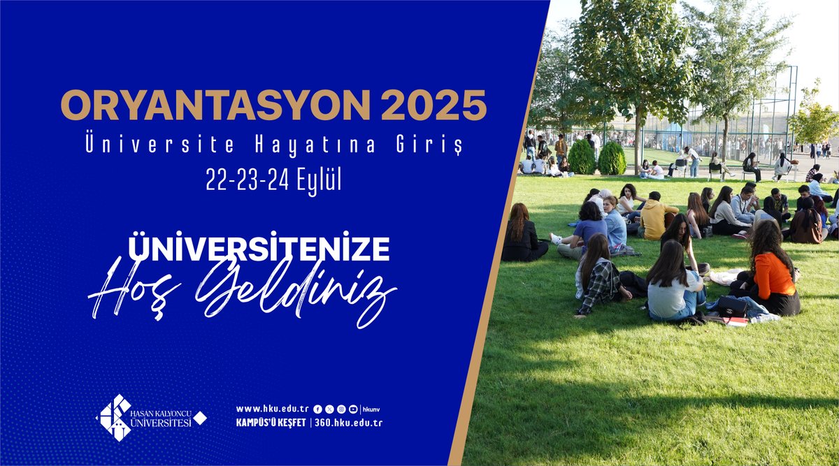 Sevgili HKÜ’lüler 👩‍🎓👨‍🎓

"INT-100 Üniversite Hayatına Giriş" dersinde buluşuyoruz. 📝

Sizleri aramızda görmeyi heyecanla bekliyoruz❗👀👀

🗓️22 - 23 - 24 Eylül 2025'te
📍HKÜ Gösteri ve Sanat Merkezi'nde

Detaylı Program için:⤵️

hku.edu.tr/ilanlar/oryant…

#hkunv  #Oryantasyon25