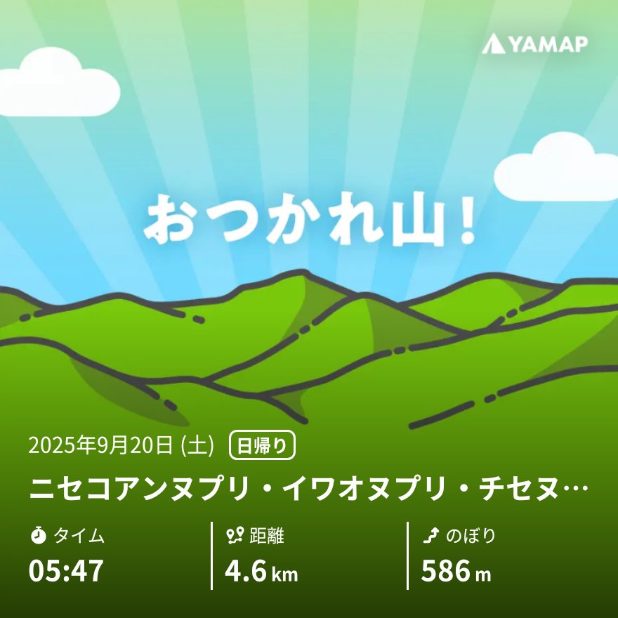 ニセコアンヌプリ・イワオヌプリ・チセヌプリを山歩しました「おつかれ山！」 #YAMAP #無事下山 #山歩しよう

やれること全部やったらくっそ時間かかった笑