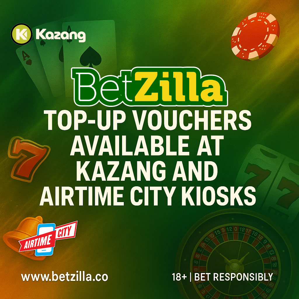 betzillanam's tweet photo. BetZilla vouchers are now available at Kazang &amp; Airtime City kiosks near you. 🙌
Don’t miss out—get your voucher, load up, and keep the fun rolling! 🃏🎲

#BetWithBetZilla #Kazang #AirtimeCity #PlaySmart #BetResponsibly https://t.co/0KRnqAV4yT