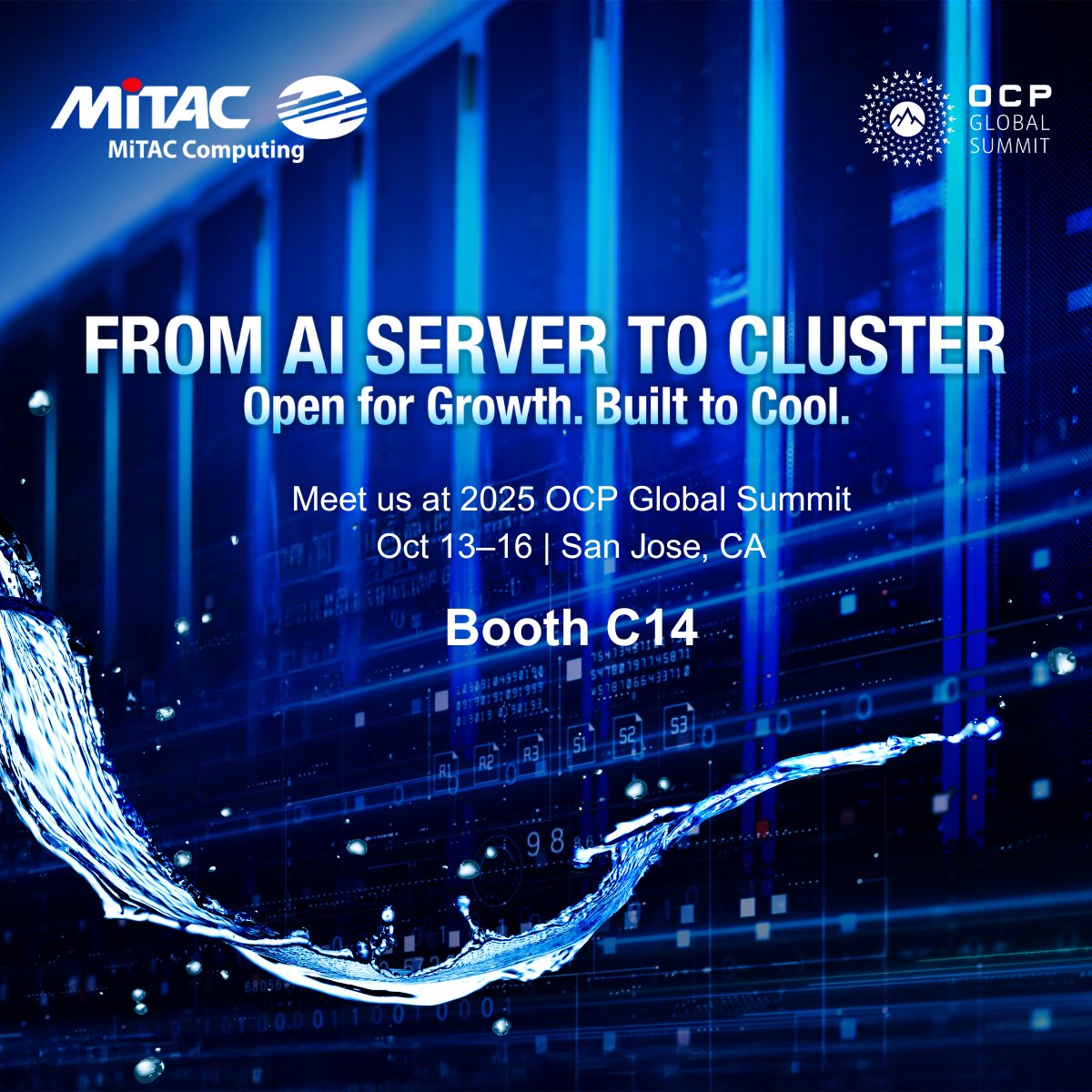 MiTACcomputing's tweet image. 🔥 Future datacenters are open + liquid-cooled.
See MiTAC at #OCPGlobalSummit (Oct 13–16, San Jose, Booth C14) showcasing AI infrastructure from server to cluster.

🔺 Oct 14: AI Clusters w/ AMD (14:40) + Sustainable DCs w/ AMD &amp;amp; 9elements (16:40).

🔗mitaccomputing.com/en/campaign/OC…