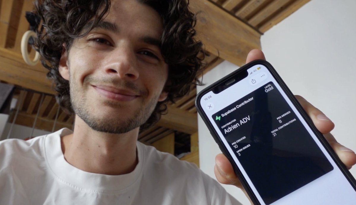 Imagine getting an Apple Wallet pass for being a <a href="/supabase/">Supabase</a> contributor!
Bronze, Silver, Gold your level evolves as you do

Feels like open source gamified!!
(it’ll be made with supabase &amp; open source)

See you next week!!