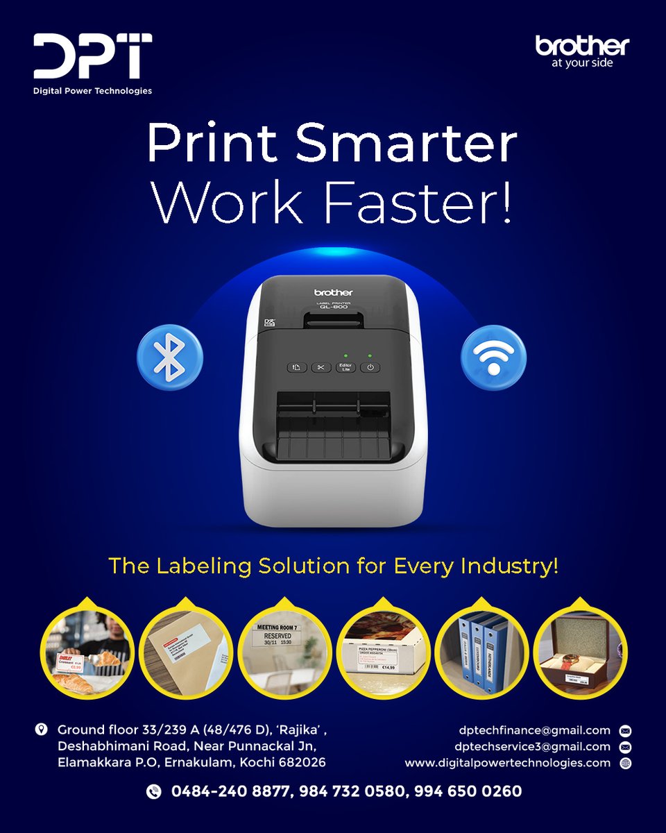 digitalpower_t's tweet image. Professional Labeling Solution: Supports QR Code and Bar Code label printing for various industries.

For more details, please contact us.
🌐 digitalpowertechnologies.com
☎ 0484-2408877
📲 +91-9847320580, 7012867197, 9946500260

#DigitalPowerTechnologies #labeling #QL820NWB #Brother