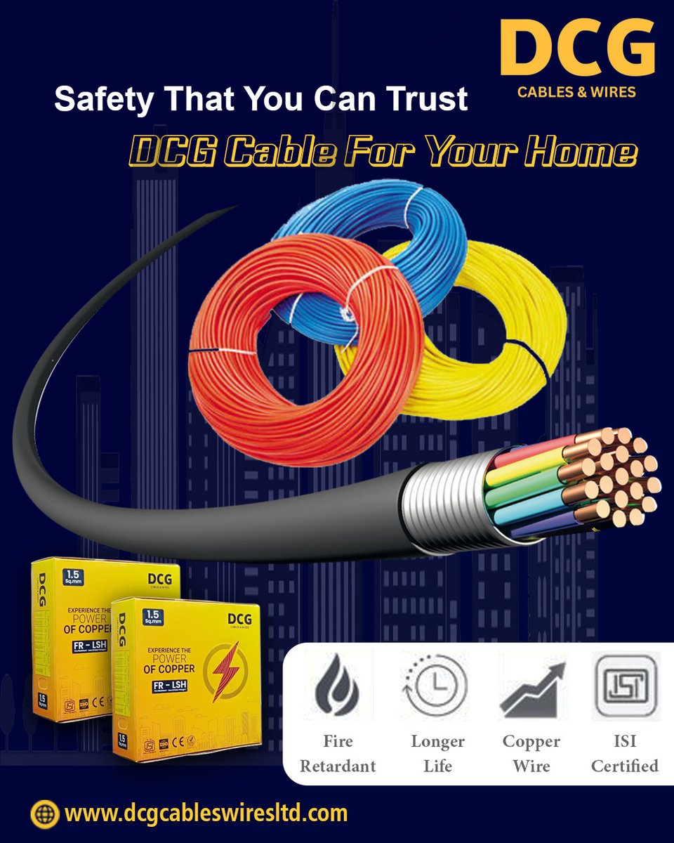 DCGCables's tweet image. Safety you can trust—powered by DCG Cables &amp;amp; Wires, engineered to protect your home and industry.
 
#homewire #DCGCables #electricity #electric #wire #cablesandwires #manufacturer #manufacturingindustry #Transformers #cables.