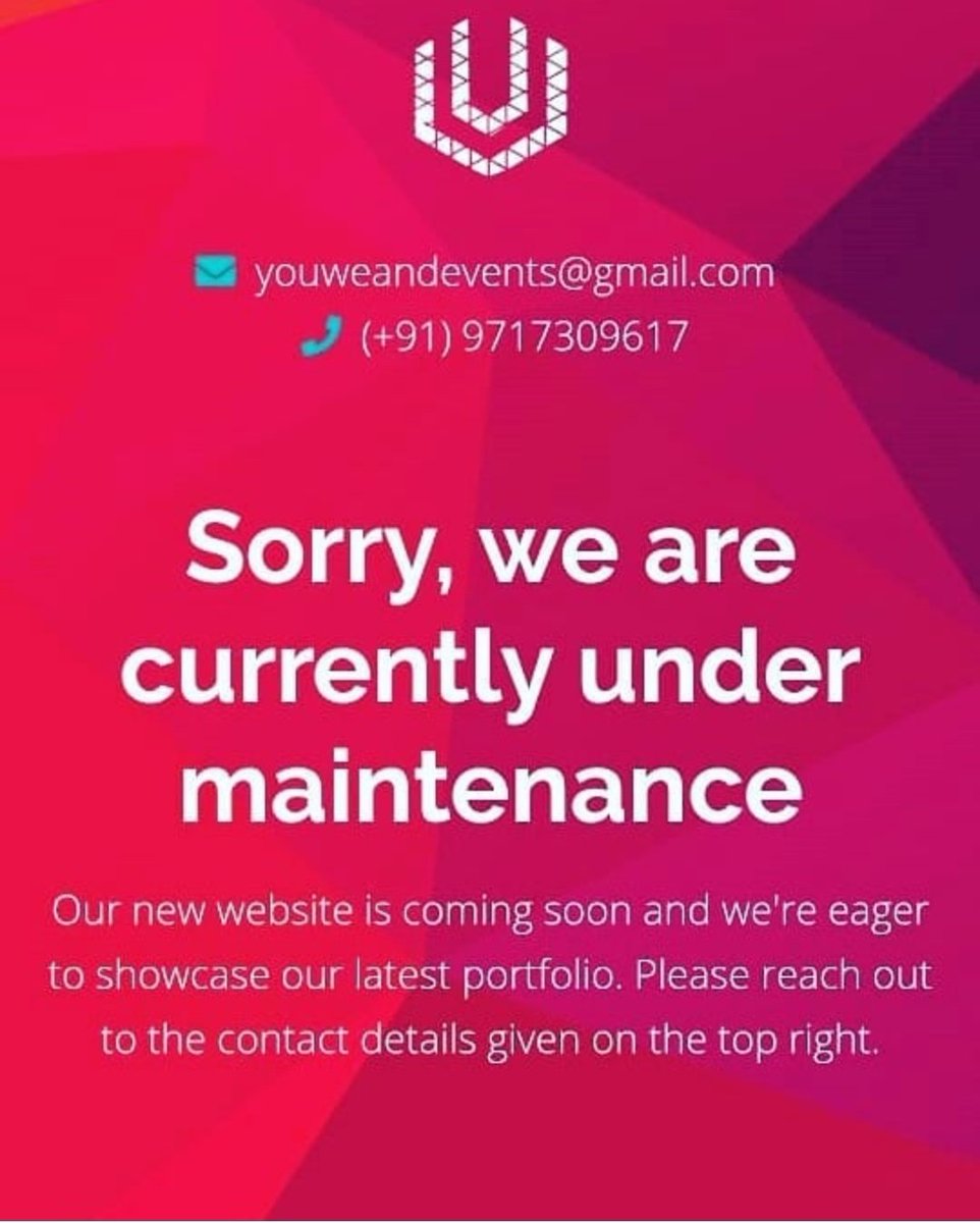 YouWeAndEvents's tweet photo. Our website is currently under maintenance. For our work portfolio please check us @youweandevents 
On instagram, fb &amp; twitter 
For any queries please call us at 9717309617 
Or mail is at youweandevents@gmail.com
Or dm us https://t.co/CgIVFkWm4F