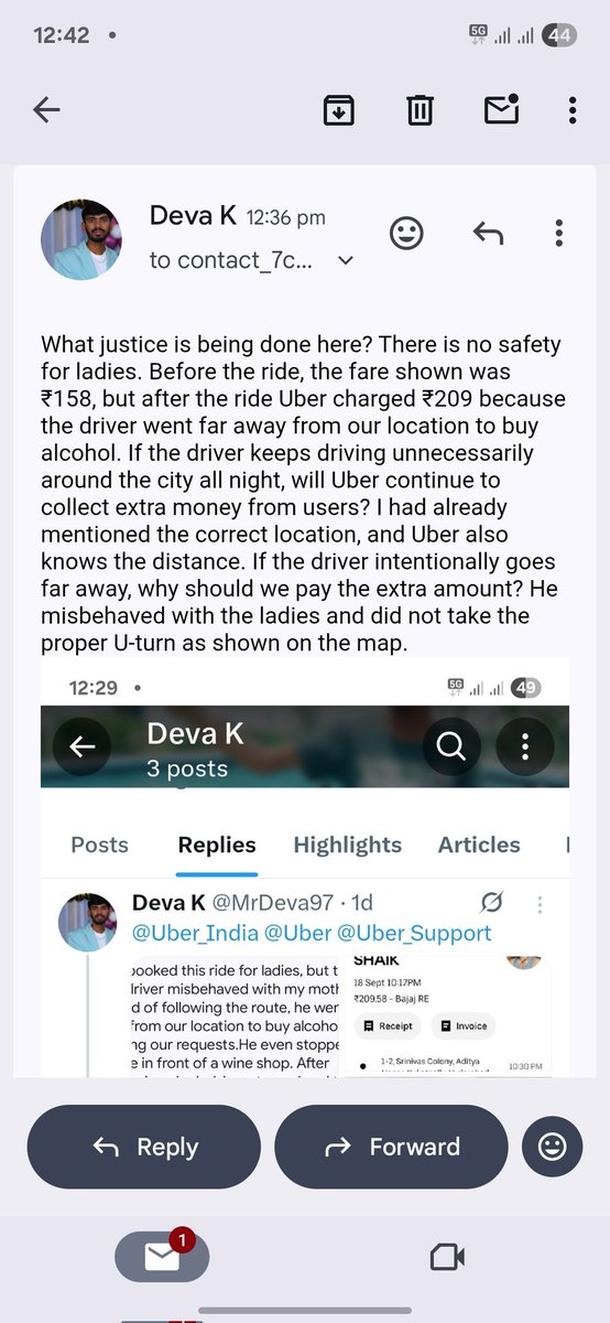 MrDeva97's tweet photo. @UberIN_Support No proper justice here https://t.co/3OVEDUcFx1