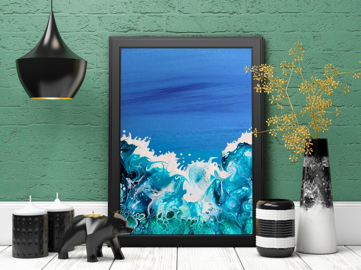 evolution_farms's tweet photo. Just a mockup of a little experiment I did just recently. I painted a gradient background and did a fluid art wave over it. Really like it. And, am currently working on a bigger canvas with a dolphin painted onto it. So, watch this space.

#fluidart #paintpouring #oceanart https://t.co/lVhnveVdjd