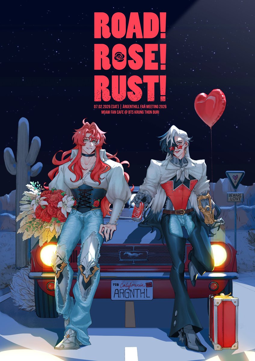 #ROADROSERUST 🌹🪦
เตรียมตัวให้พร้อมกับมีตติ้ง &amp; คาเฟ่ของคุณอัศวินสุดหล่อ x คุณคาวบอยสุดเท่
กับกิจกรรมใสๆสดชื่นยามบ่ายและกิจกรรมหวานละลายยามค่ำคืน
🎟️ แล้วพบกับรายละเอียดการจองบัตร เร็วๆนี้ !

📅 : SAT 07.02.2026
⏰ : DAY 10.00 - 17.00 &amp; NIGHT 19.00 - 22.00
📍 : MOAW Fan Cafe