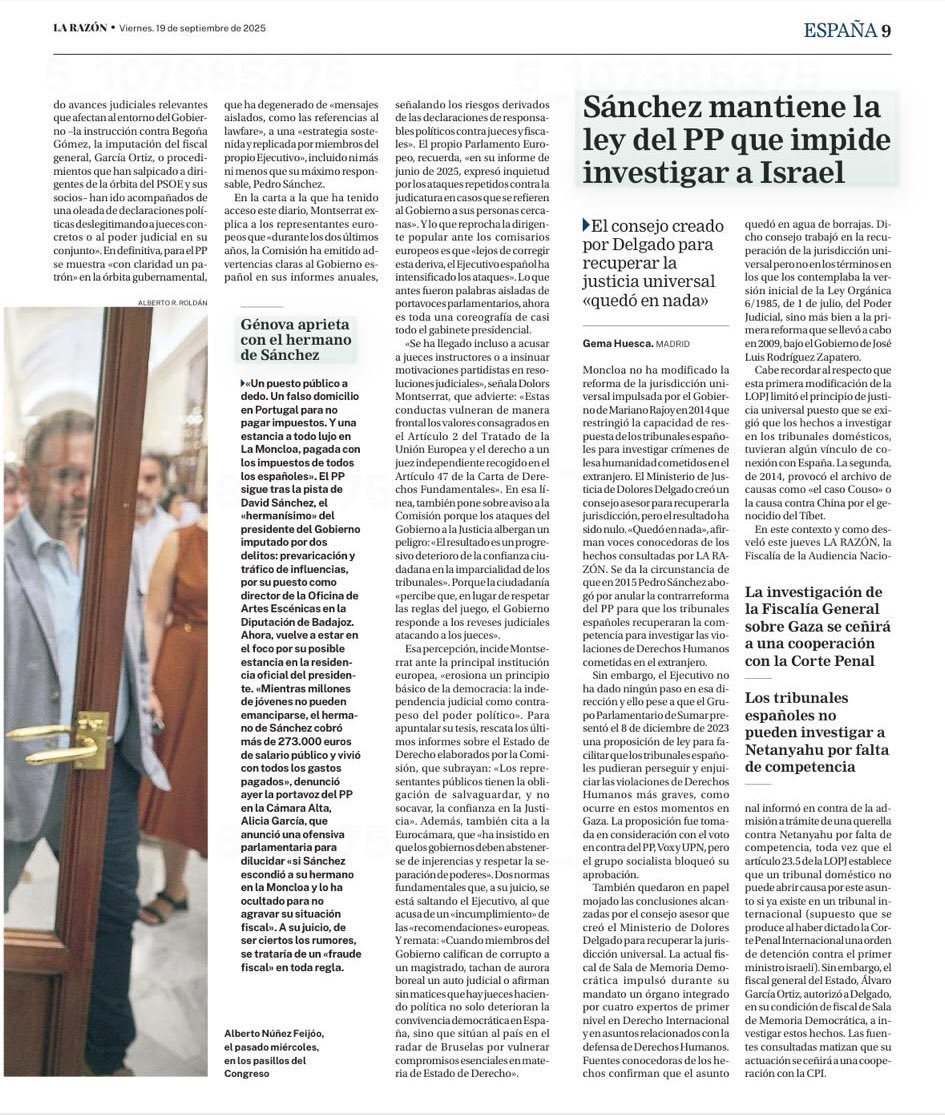 Sánchez repite siempre un patrón para desviar la atención y salvarse.

Cada vez que la justicia investiga, tacha de corruptos a los jueces.

Cada vez que un medio revela un escándalo, censura a los periodistas. 

No ganará. No permitiremos que convierta a España en una autocracia
