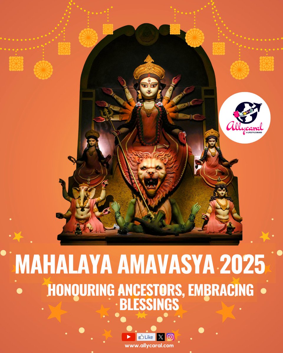 allycaralgoa's tweet image. Sept 21, 2025 — Mahalaya Amavasya. A sacred day to honour ancestors with Shradh &amp;amp; Tarpan. 🌿

Read on: allycaral.com/2025/09/20/mah…

May your ancestors bless your journey.
 Wishes from the Allycaral family. 🌼
#MahalayaAmavasya #Shradh #PitruPaksha