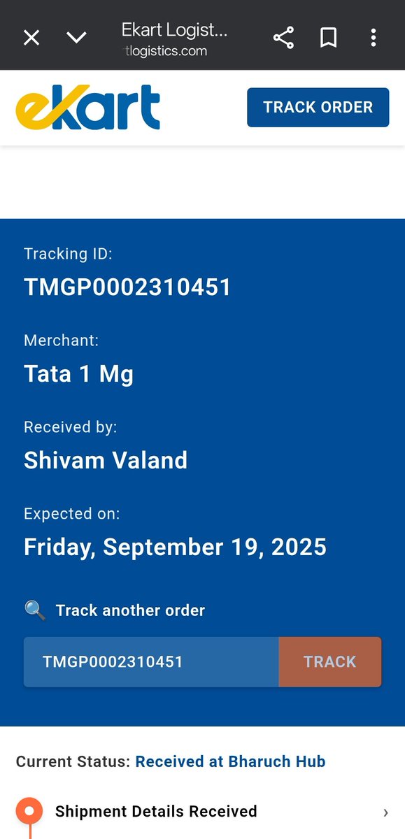 vom9201's tweet photo. @1mgOfficial @flipkartsupport Hello @ekart, tracking ID TMGPO002310451, (from 1MG). It contains urgent medicines I need soon. The parcel is already in my city but delivery is delayed. Please call me or share Bharuch warehouse location so I can collect it directly. Kindly help. https://t.co/RMd9V6dL7b