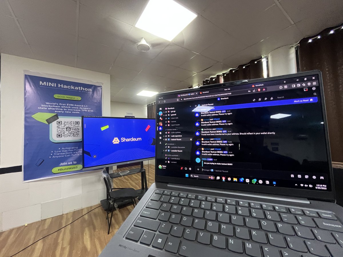 rahul_ntshg's tweet image. Halfway through the Shardeum Mini Hackathon here at GCOE, Nagpur 🛠️✨
So many innovative ideas, great teamwork &amp;amp; pure coding energy all around! 💡💻
Loving the vibe and learning a lot. 🚀

@Yash__Balpande
@nikhil_aparajit
@shardeum
 #ProofOfCommunity
#MiniHackathon