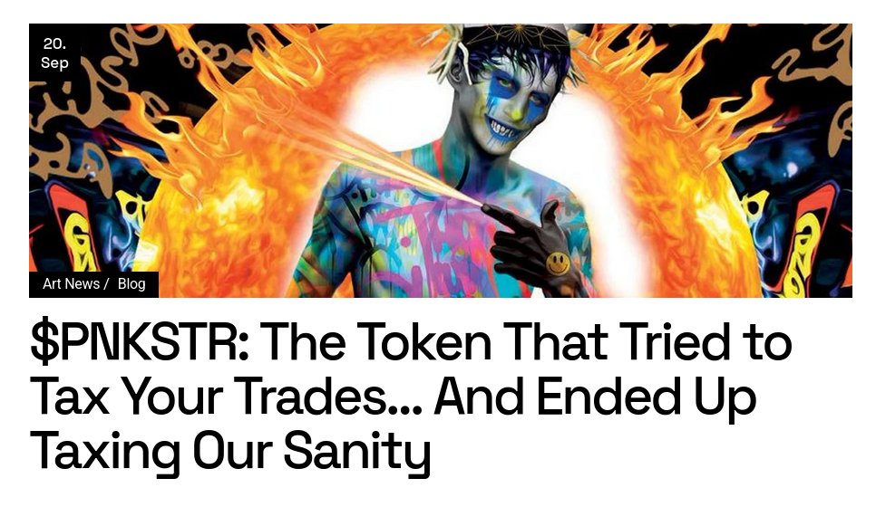 StackOfTruths's tweet image. 🚨 $PNKSTR Drama Alert: From Fee-Fighting Heroes to Front-Run Fiascos – I just dropped a savage roast of the pool wars, sell-button sagas, and why this token's got more plot twists than a Tarantino flick. 😂💀  Read the full chaos: pjpart.com/pnkstr-the-tok…  #PNKSTR #CryptoPunks