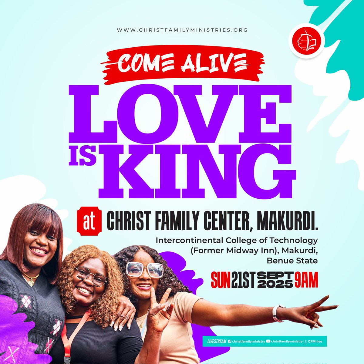 There is no better place to be on a Sunday morning!

Bring your family and friends and receive life in every situation from God's Word.

We've kept a seat just for you ❤️

#CFMinistry