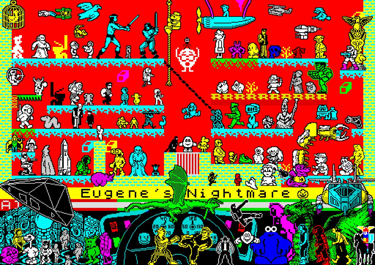 ScottBatemanArt's tweet image. GM 🔥 

Eugene&apos;s Nightmare 

For art prints and other ZX Spectrum themed stuff see my bio 📷   

Based on the games of the Sinclair ZX Spectrum, made in Photoshop    

#zxspectrum #retrogaming #8bitart #pixelart