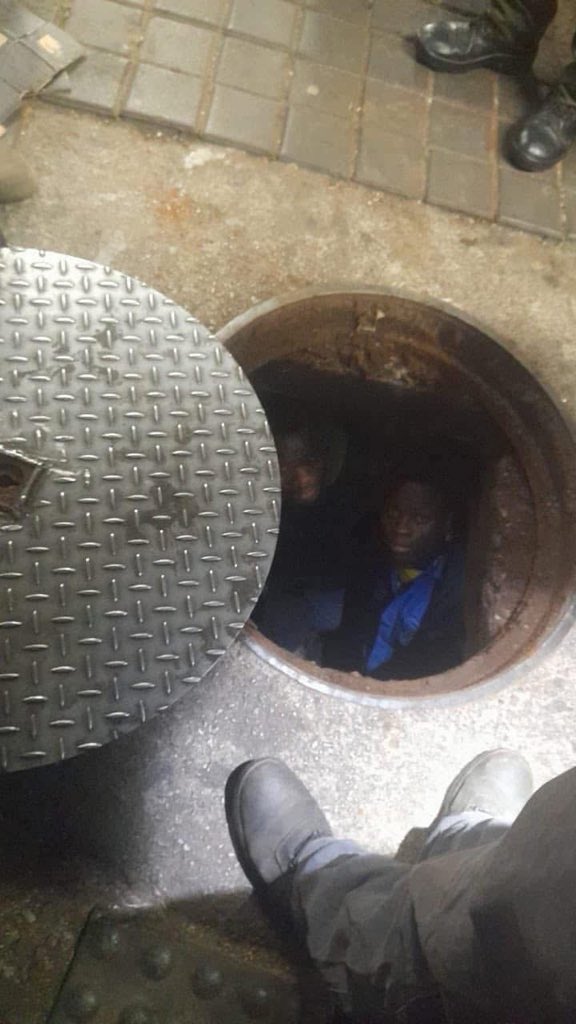 Two uncircumcised Zimbabwean were arrested in the JHB CBD,They were caught red-handed stealing underground cables.