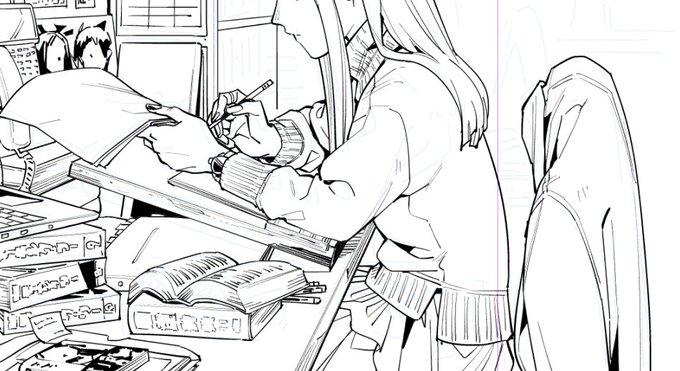 お仕事アリサちゃん描き描き