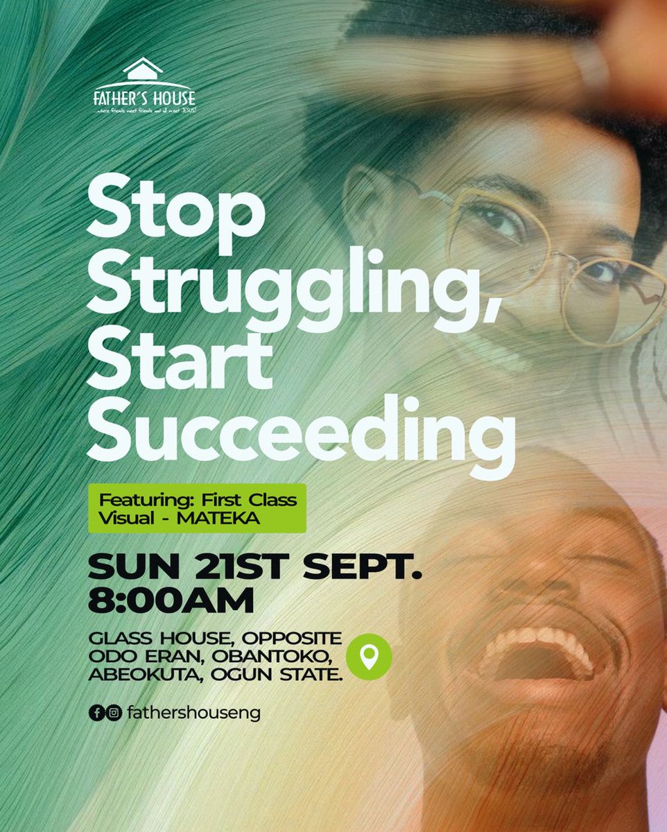 FathersHouseNG's tweet image. This isn’t just another Sunday, it’s a divine appointment! Join us as we gather for an atmosphere of praise, worship, and the Word, featuring First Class Visual – MATEKA. 

Come expectant for a fresh encounter that will set you on the path of lasting success.