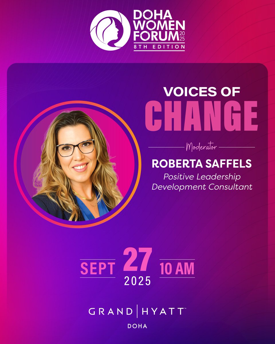 Roberta Saffels joins #DWF2025! 

Leadership expert &amp; Founder of Ascend Leadership School, she’ll moderate “Women Driving Transformation” with <a href="/snoonu_qa/">سنونو Snoonu</a>  women shaping innovation, culture &amp; impact in Qatar’s digital ecosystem.
Register via snoonu.onelink.me/U3EL/rn3box8a