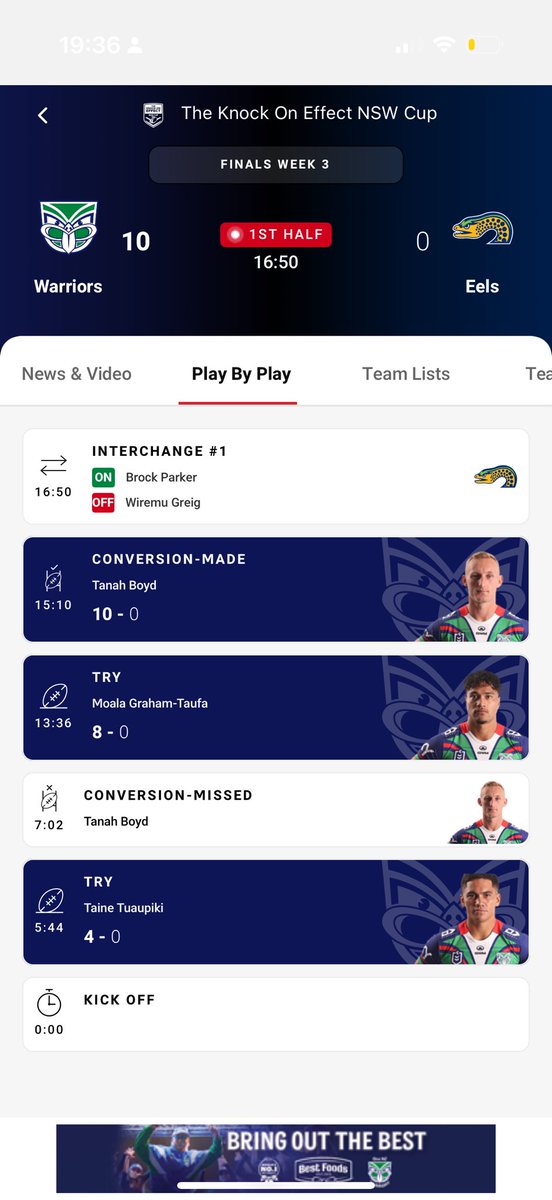 stefandyke's tweet photo. @skysportnz Disappointed that this appears to be the only way (in NZ) to keep up with the Warriors in their NSW Cup match tonight… do you not have the rights to the finals series? https://t.co/XwqJvJzqUA