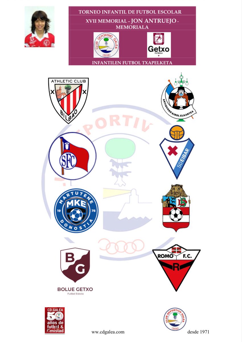 ⚽️ TORNEO / TXAPELKETA ⚽️

📌 El Romo Infantil Honor participa este fin de semana en el XVII Memorial Jon Antruejo organizado por el <a href="/GaleaOficial/">CD Galea Oficial</a>. 

⏰ ORDUTEGIAK:
🆚 <a href="/Antiguoko/">Antiguoko KE</a> a las 15:45
🆚 <a href="/SDEibar/">SD Eibar</a> a las 16:30
🆚 <a href="/DanokBatClub/">Danok Bat</a> a las 18:45

#Romo #Cantera #GetxoKirolak
