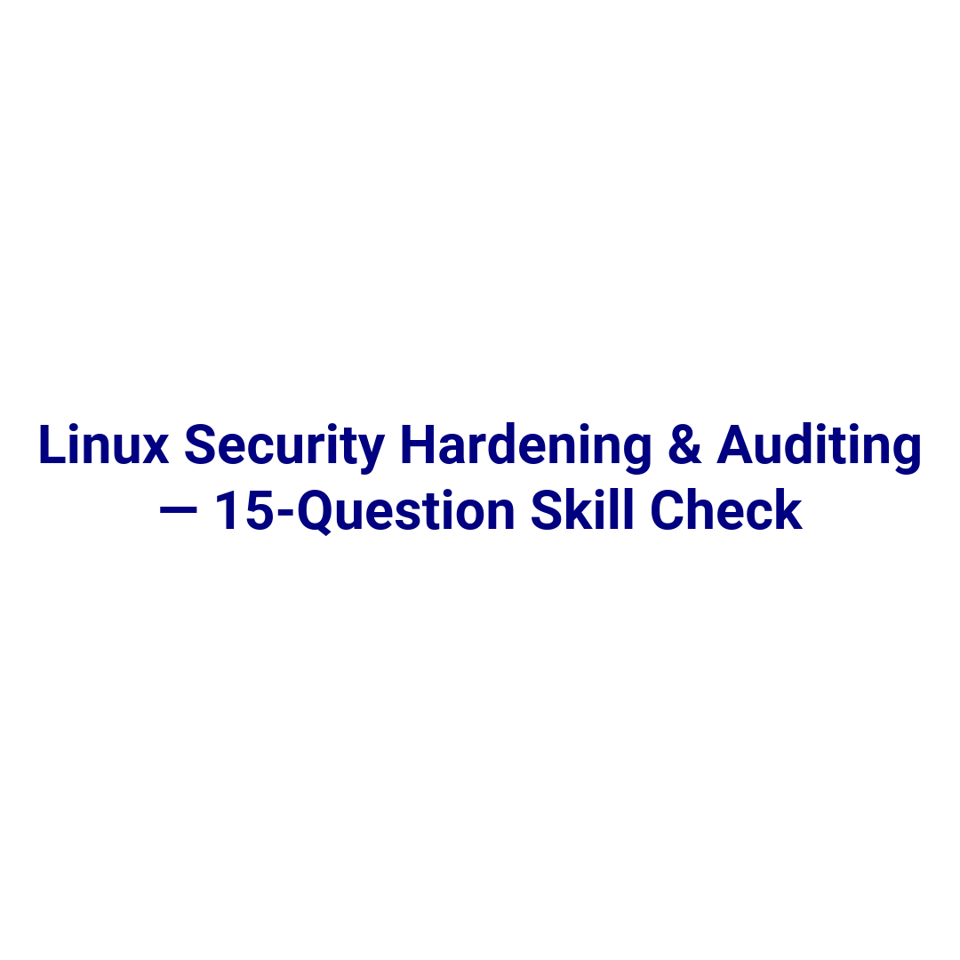 inside_traffic's tweet photo. New quiz: Linux Security Hardening &amp; Auditing (Set II)
15 scenario-based questions on SELinux, auditd, CIS controls, AIDE, SSH hardening, ACLs/umask. Sharpen your blue-team basics in minutes.
Take the skill check: https://t.co/xm8dc4CWmj
#LinuxSecurity #auditd #InsideTraffic https://t.co/nBhOjYsOTM