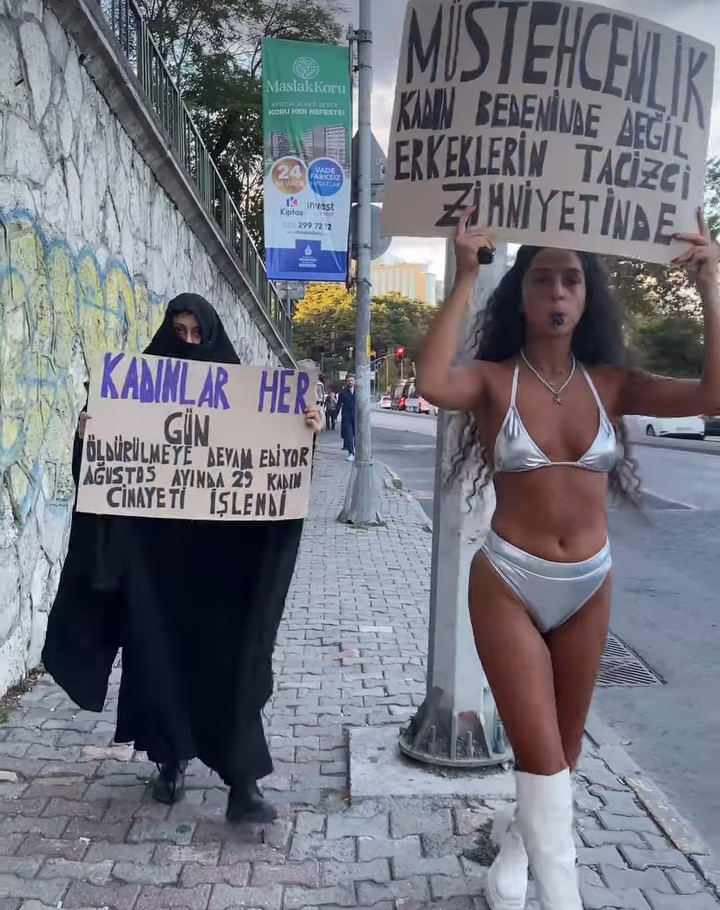 Melisa Aydınalp held a freedom march in Istanbul