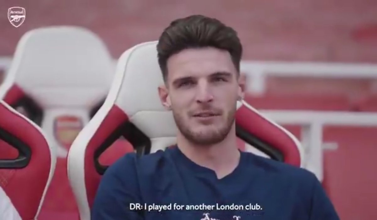 Declan Rice just neglecting to say the name West Ham as if it's Chris Benoit. 😅