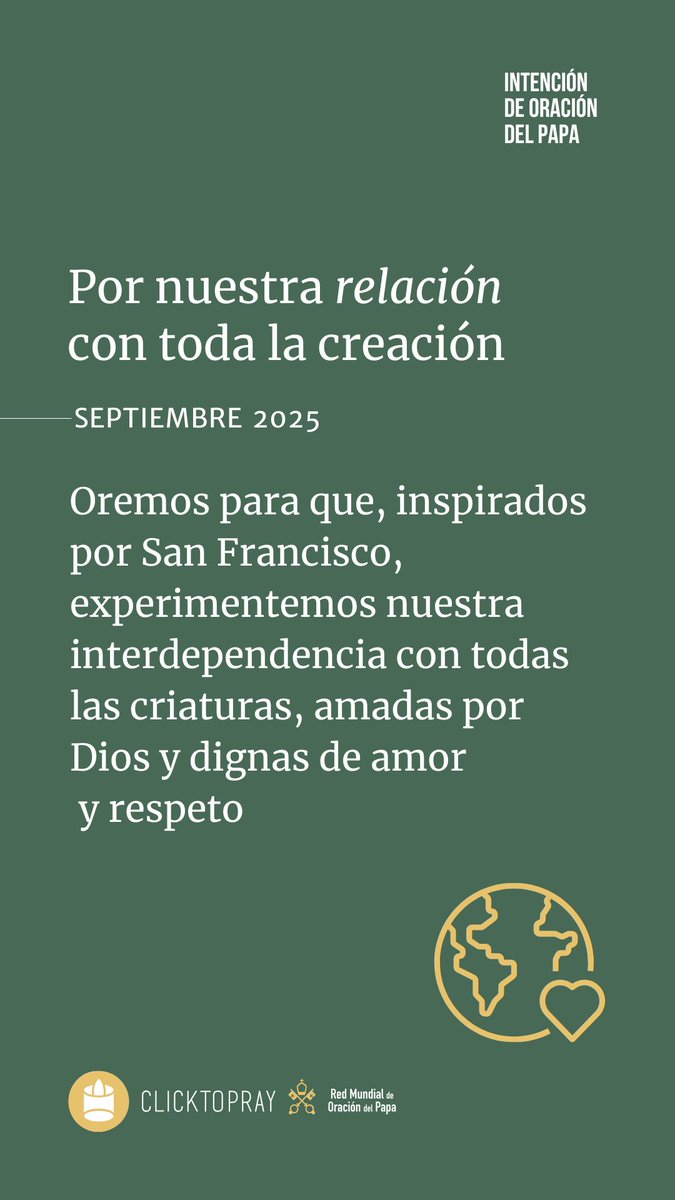 👉En medio de este día, entra en comunión con toda la Red Mundial de Oración del Papa rezando en #ClickToPray clicktopray.org/daily