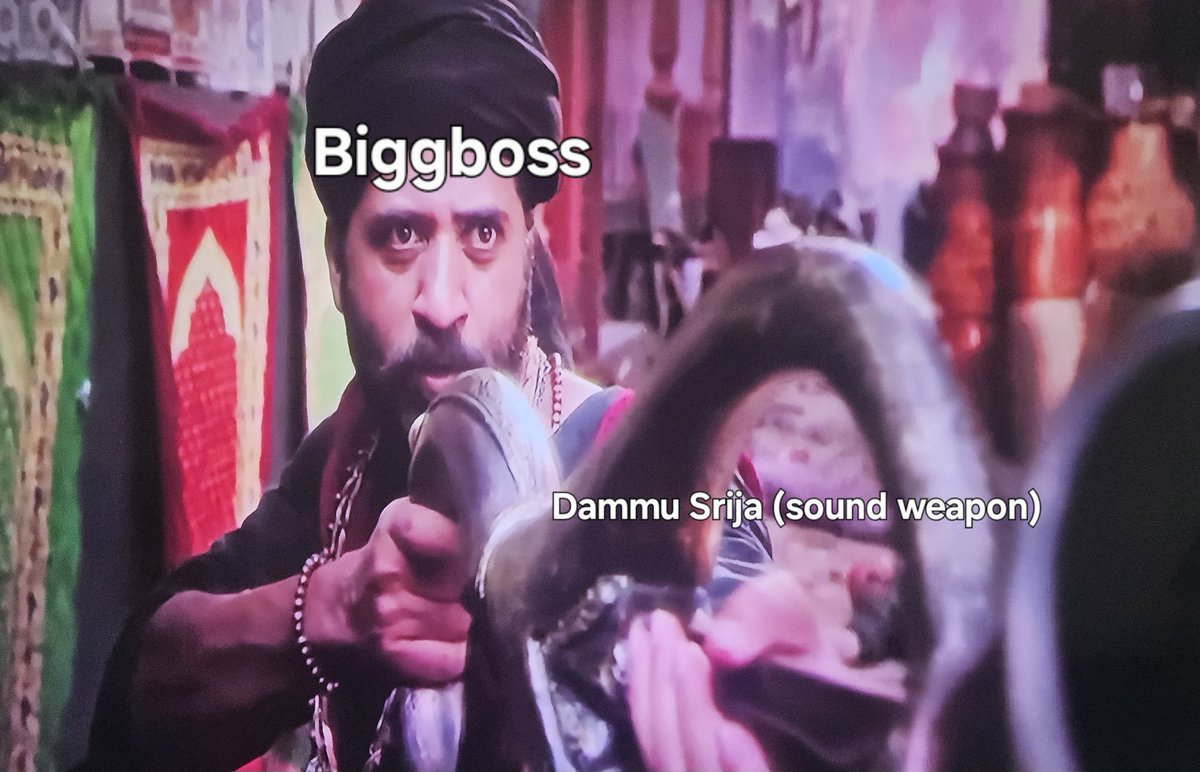ArchiesK's tweet photo. #BiggBossTelugu9
#dammusrija #KarnaBedhi #soundweapon
#Mirai 
Biggboss audience paina prayoginchina soundweapon Dammu Srija 

How many of you agree https://t.co/Eou0ewrvc3