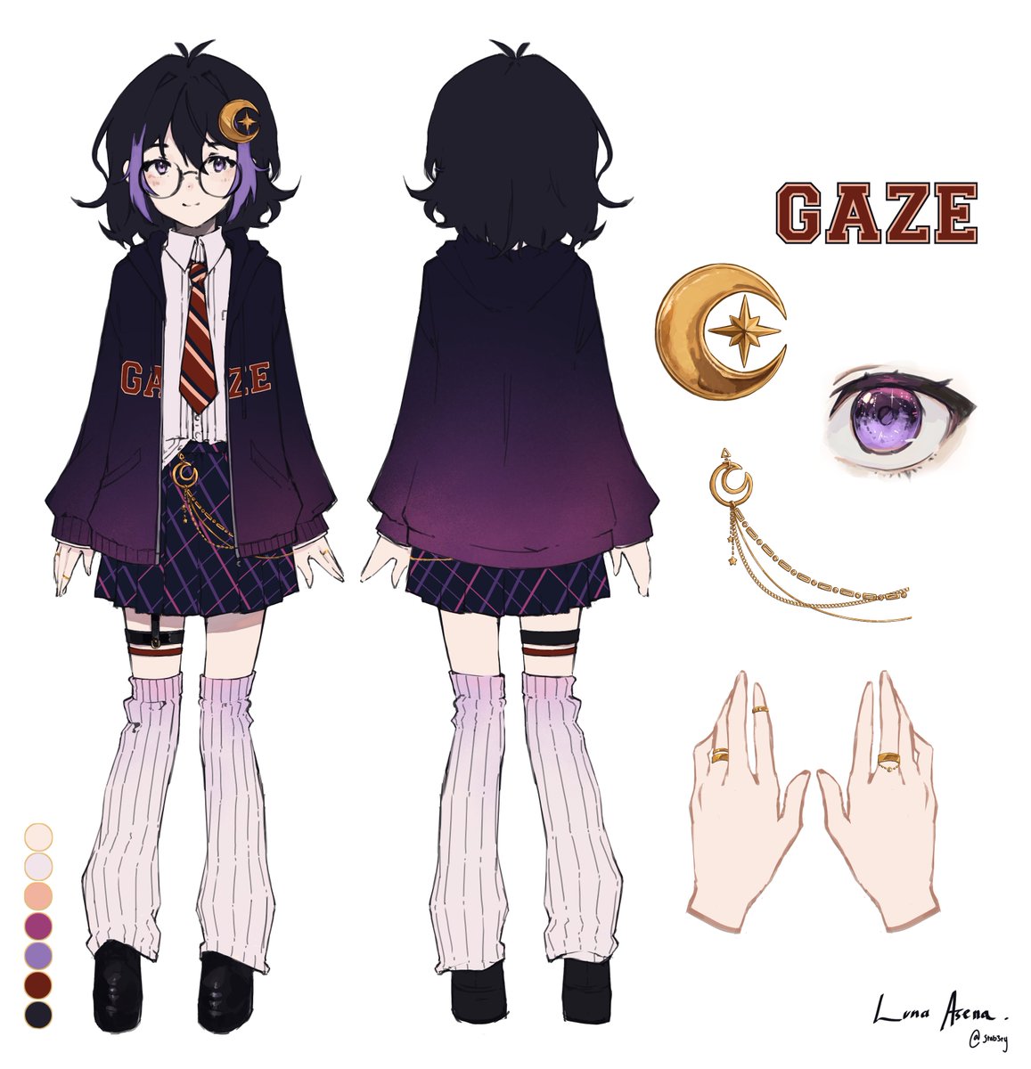LunaAsena's tweet photo. 🌙 Luna Asena — Reference Sheet 💌

Would this be considered a 2.0?? 
Mae and I worked on a redesign of my persona! Little changes here and there, but the outcome is so so beautiful~ 🥰💜

Art + Ref Sheet + My ママ (???): @stab3ry https://t.co/p2GWNd8Bgj