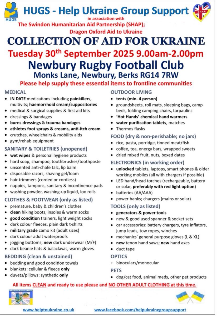 ‼️ THE DAYS TO THIS ARE GETTING FEW…

Get your collection items together and spend a day or two exploring the Newbury area on September 30th

YOU can help Ukrainians  ‼️

👇🏻👇🏻👇🏻👇🏻👇🏻👇🏻