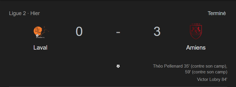 𝗗𝗜𝗡𝗚𝗨𝗘 ! 😂😂

Théo Pellenard, défenseur de Laval, déclarait dans une interview sortie hier matin dans Ouest-France que c'était un "𝗢𝗕𝗝𝗘𝗖𝗧𝗜𝗙 𝗣𝗘𝗥𝗦𝗢𝗡𝗡𝗘𝗟" 𝗱𝗲 𝗺𝗮𝗿𝗾𝘂𝗲𝗿 𝗽𝗹𝘂𝘀 𝗱𝗲 𝗯𝘂𝘁𝘀.

Effet immédiat : il a planté hier soir contre Amiens... 𝗨𝗡