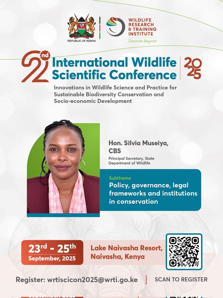 Ireenah_'s tweet photo. Wildlife Science is not only about studying species.

It informs community livelihoods, tourism growth, and policy frameworks.

The Naivasha gathering creates a rare space for scientists to discuss research that links nature’s health with human well-being.

#WRTIConference25 https://t.co/eeKjRELaOY