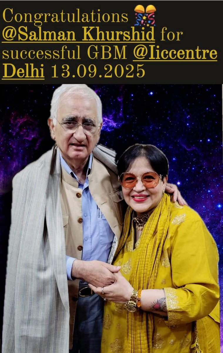 Congratulations <a href="/salman7khurshid/">Salman Khurshid</a> for successful Annual General Body Meeting 13.09.2025 <a href="/iiccdelhi/">IICC</a> may become a global, intellectual hub, under your leadership. Best wishes. 
Neelam Mahajan Singh