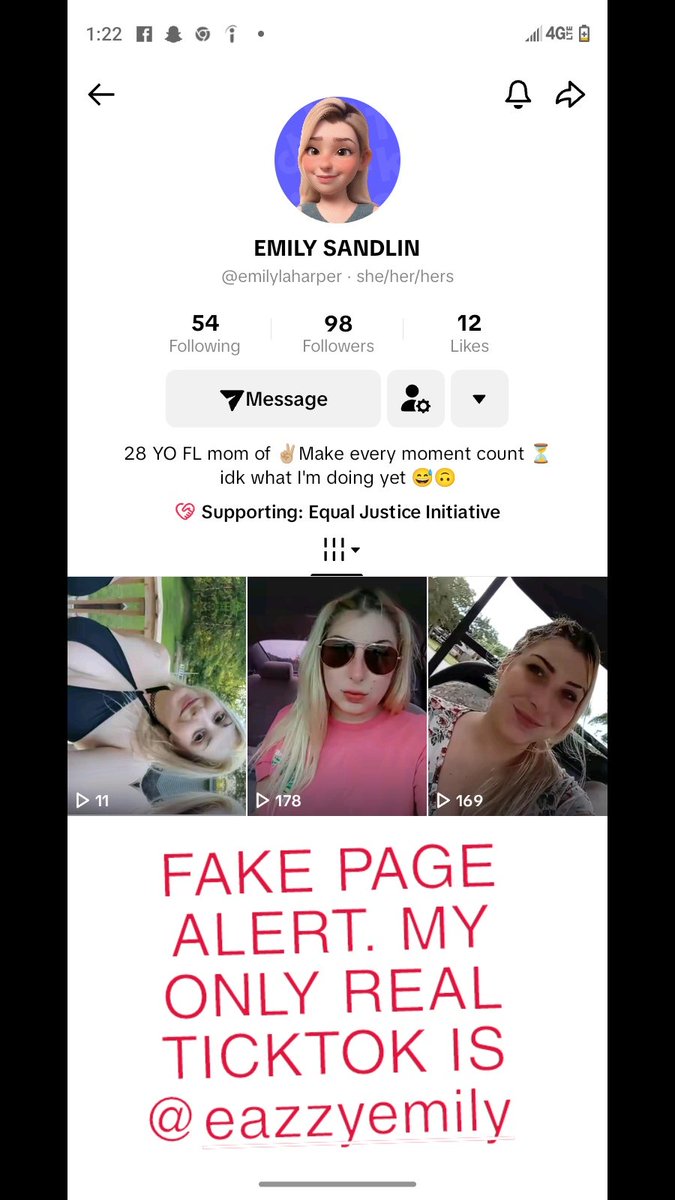 EmilyHarperX's tweet photo. Keep an eye for these for fake pages trying to scam you! https://t.co/dUn6KmdcT4