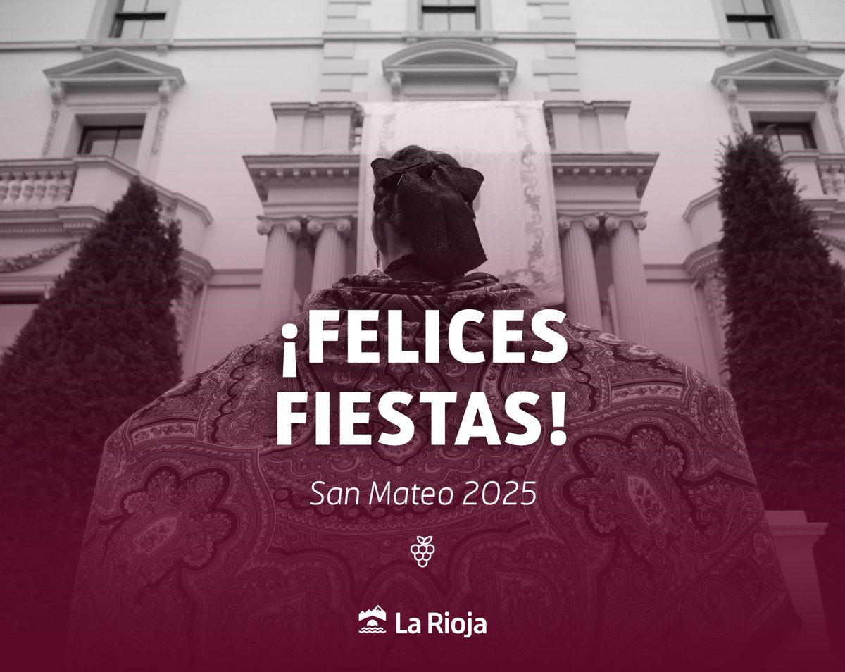 🥳¡Comienzan las fiestas en honor a San Mateo en Logroño! 

Desde el Gobierno de La Rioja os deseamos unas felices fiestas a logroñeses, riojanos y visitantes. 🍇